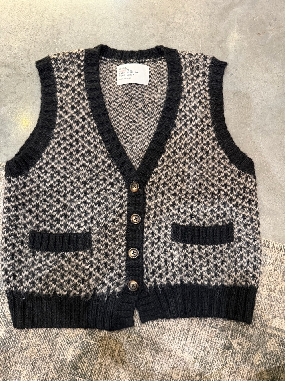 Leon & Harper alpaca blend vest